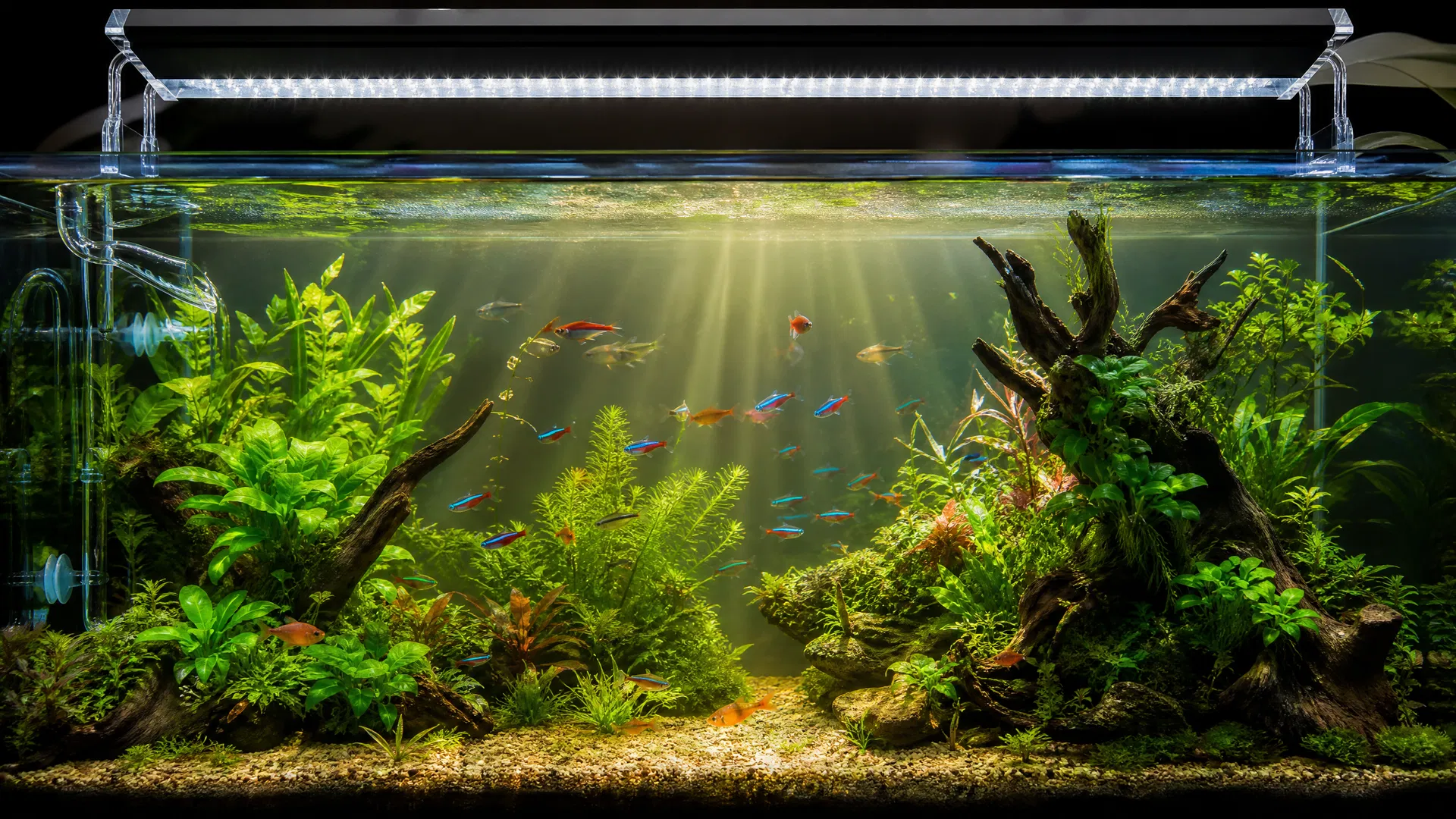Aquarium mit LED-Beleuchtung